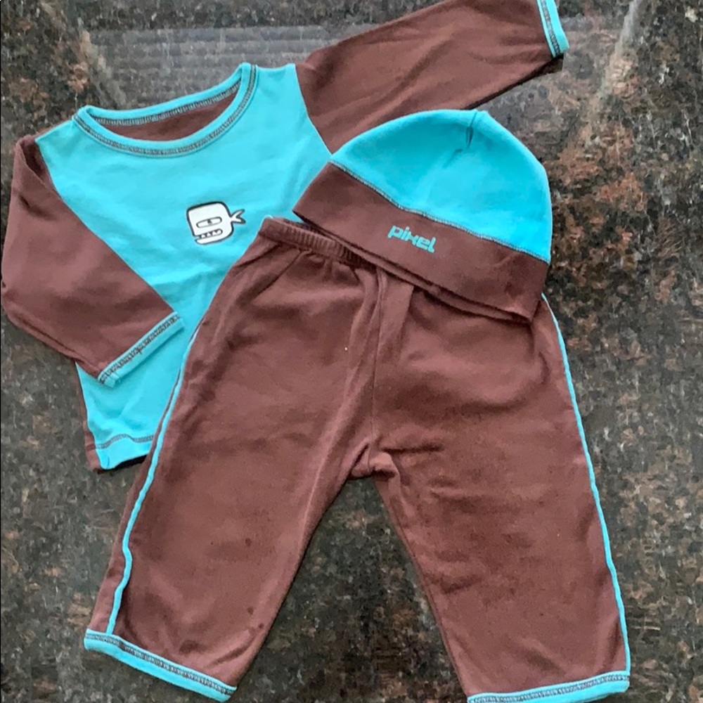 Pixel baby shark / whale 3 piece super soft set